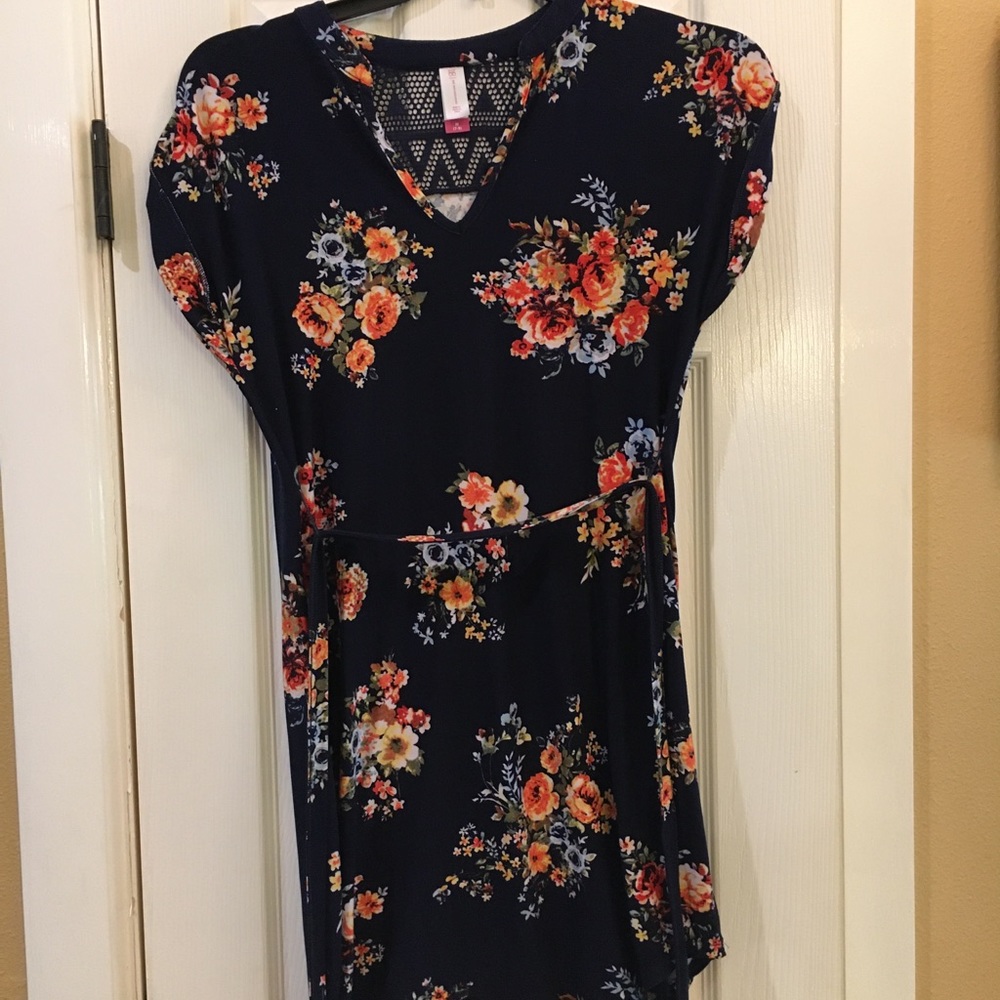 Navy Floral Dress